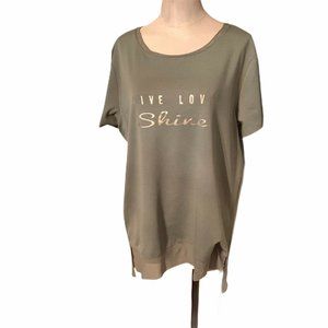 Jamie & Layla Green Scoop Neck Short Sleeve Top XL